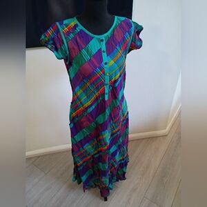 ANAHI Vibrant Plaid Maxi Dress